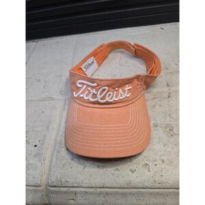 Classic Titleist Golf Orange / White Visor with Hook & Loop Closure